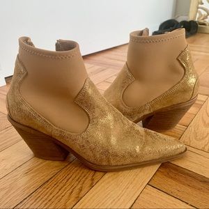 Free People Gold Boots Size 38